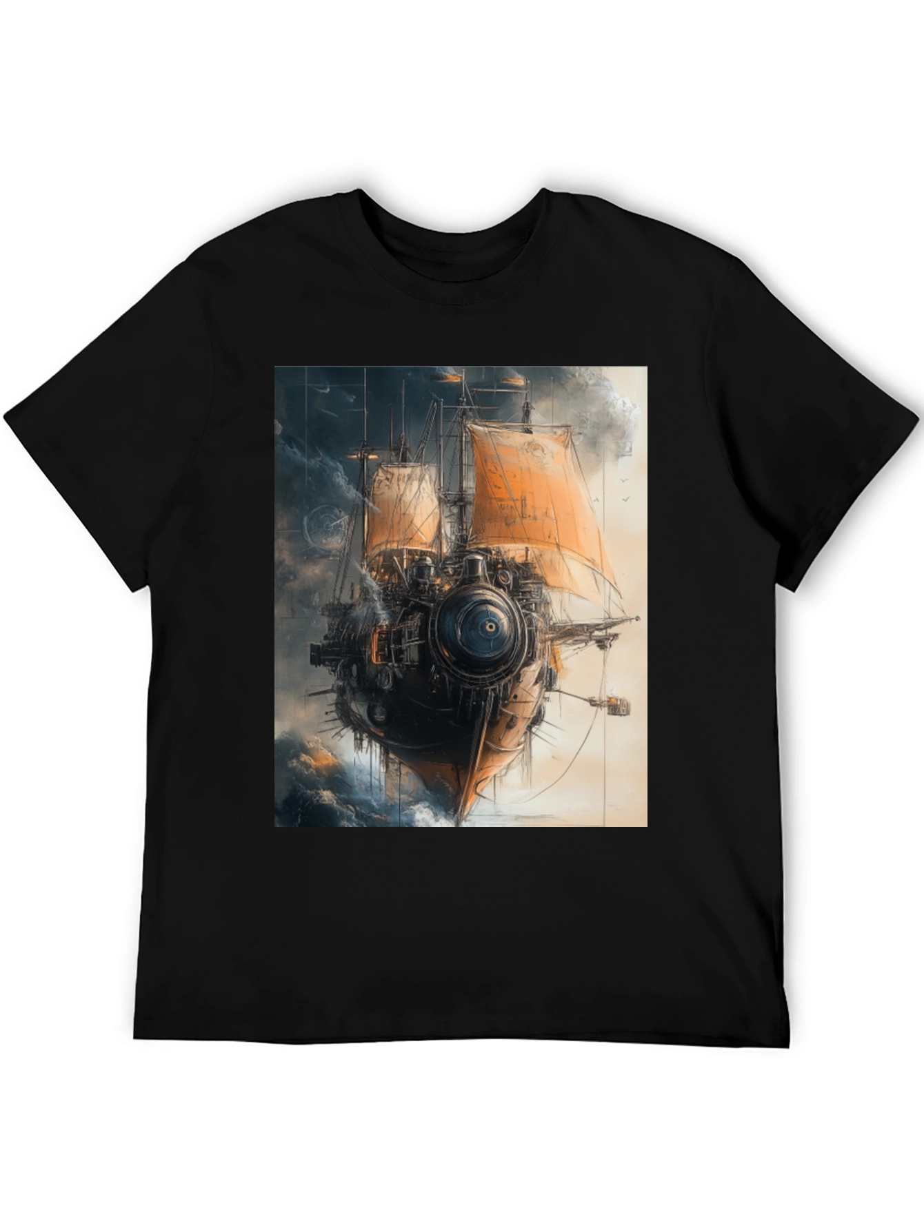 Steampunk Airship T-Shirt - Unique Graphic Tee