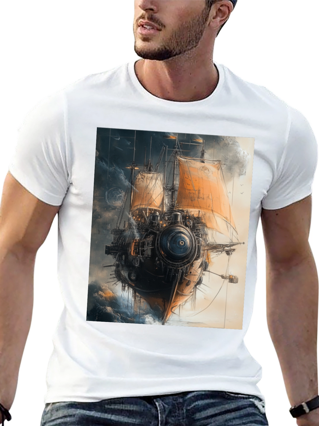 Steampunk Airship T-Shirt - Unique Graphic Tee
