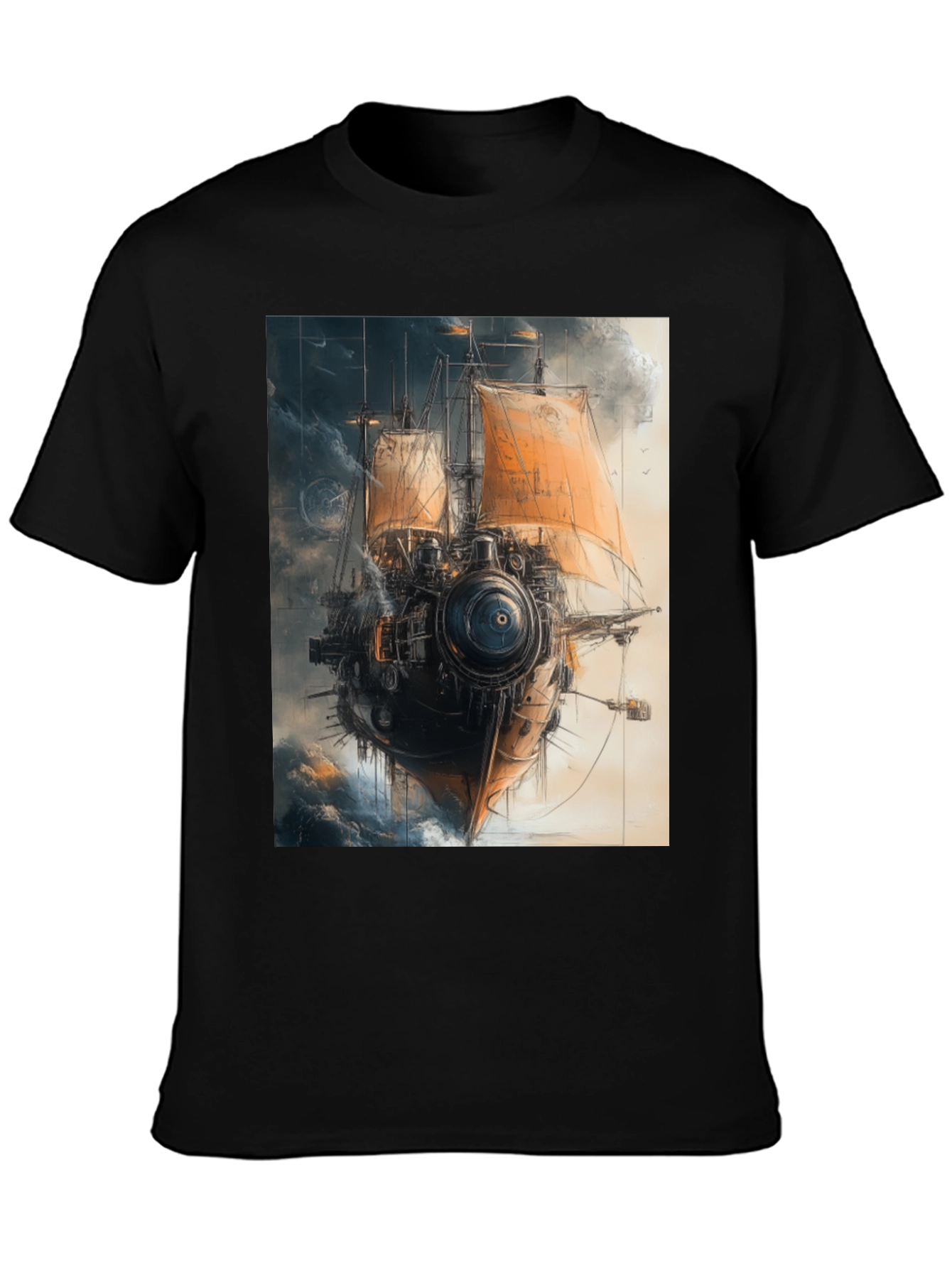 Steampunk Airship T-Shirt - Unique Graphic Tee