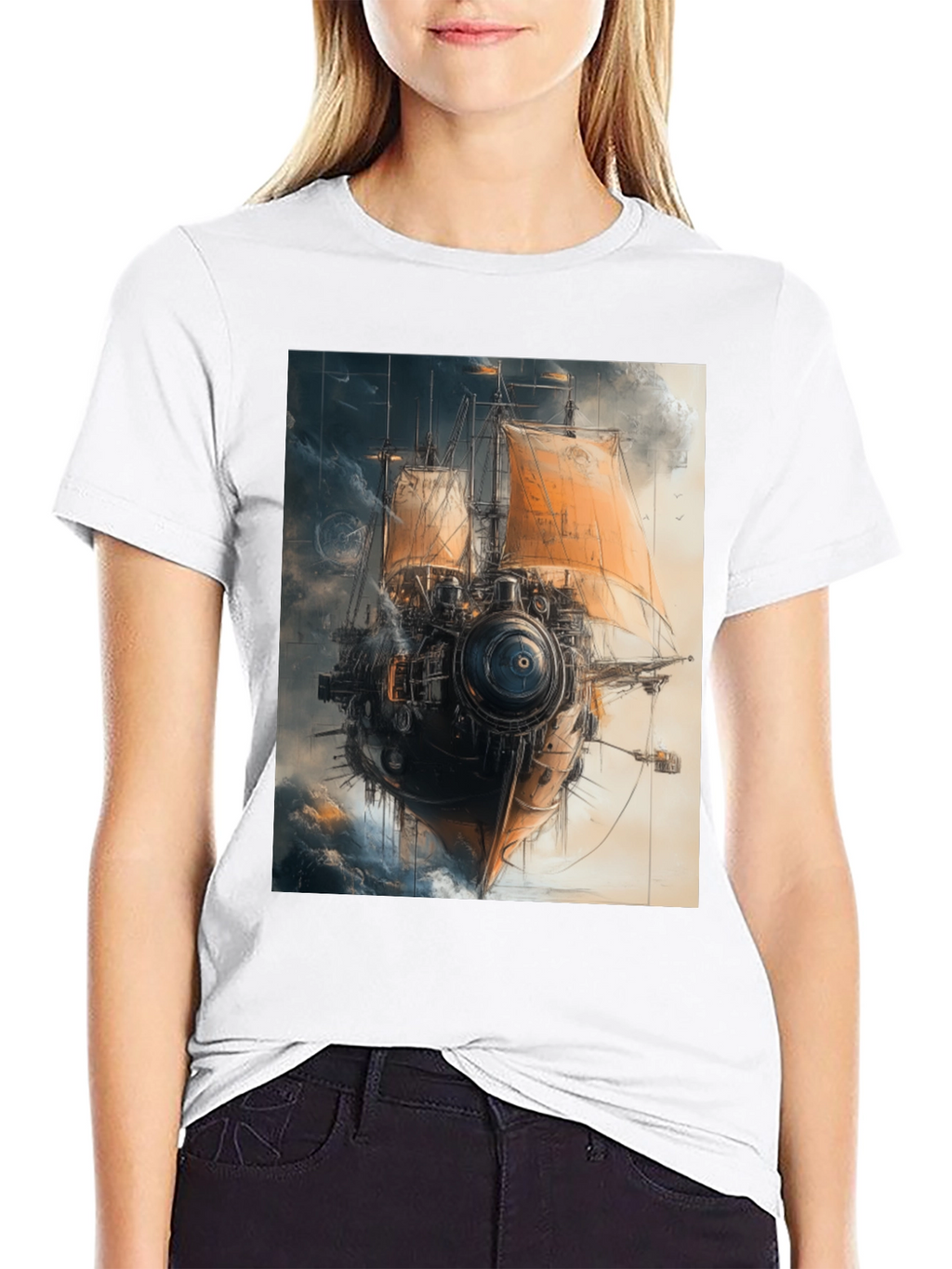 Steampunk Airship T-Shirt - Unique Graphic Tee