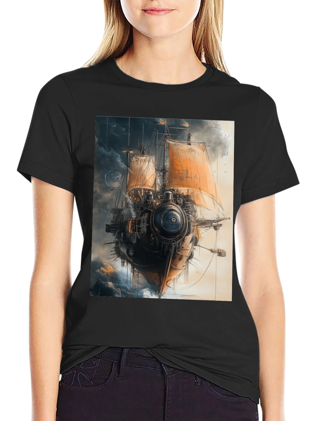 Steampunk Airship T-Shirt - Unique Graphic Tee