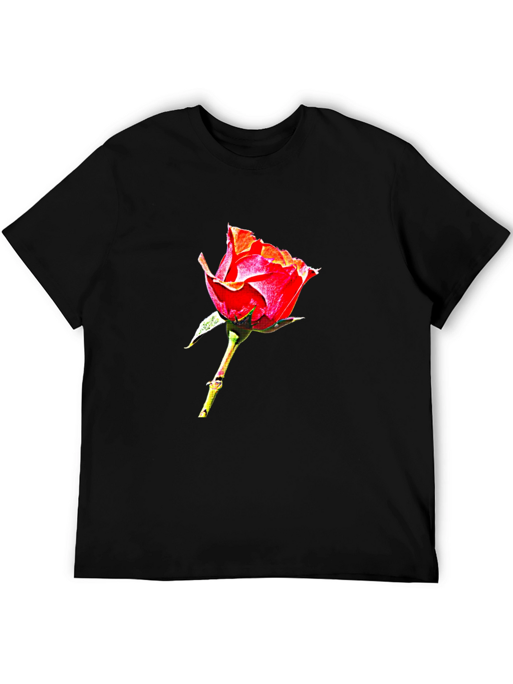 Rose Graphic Tee - Elegant Floral Design