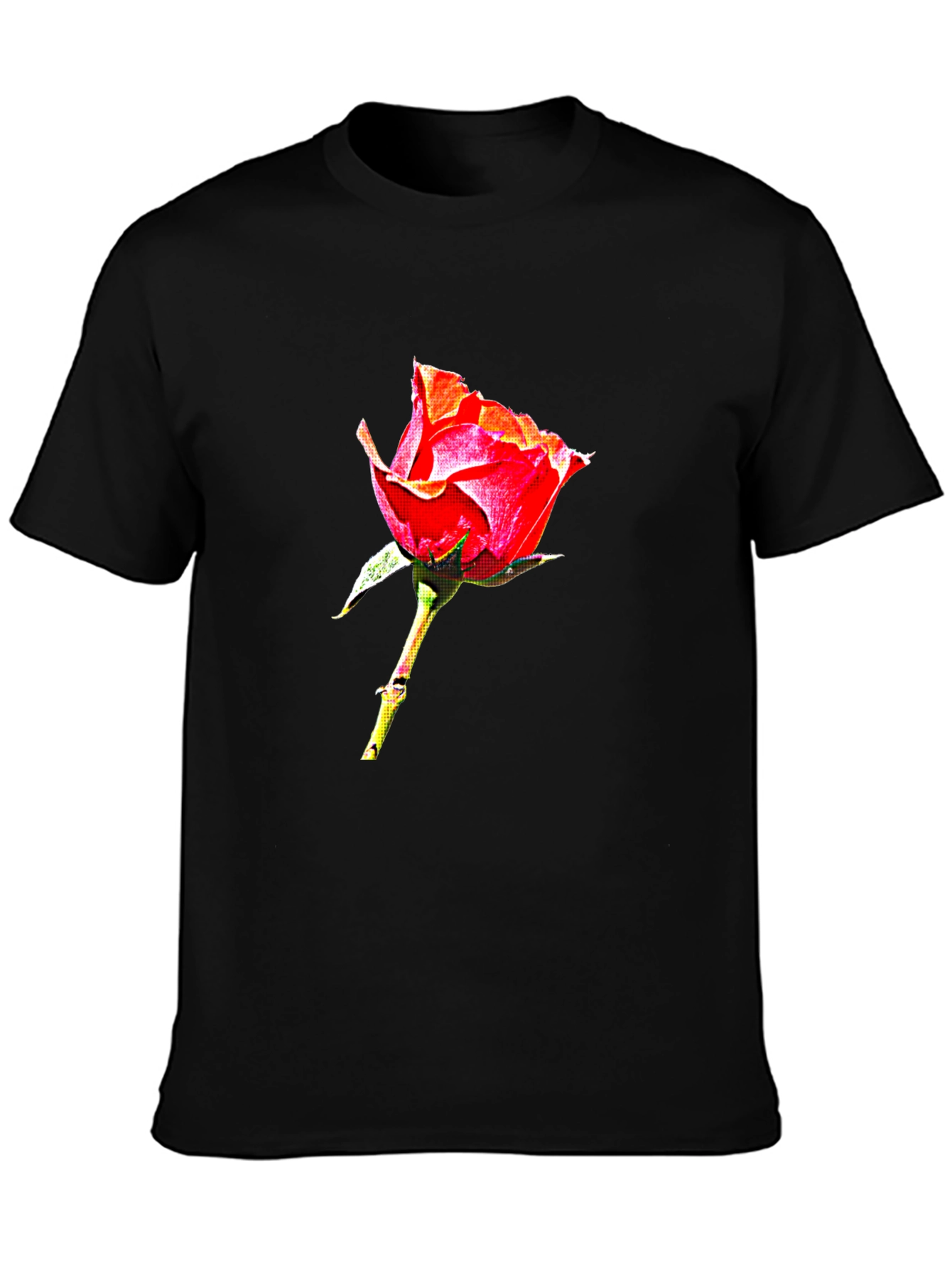 Rose Graphic Tee - Elegant Floral Design