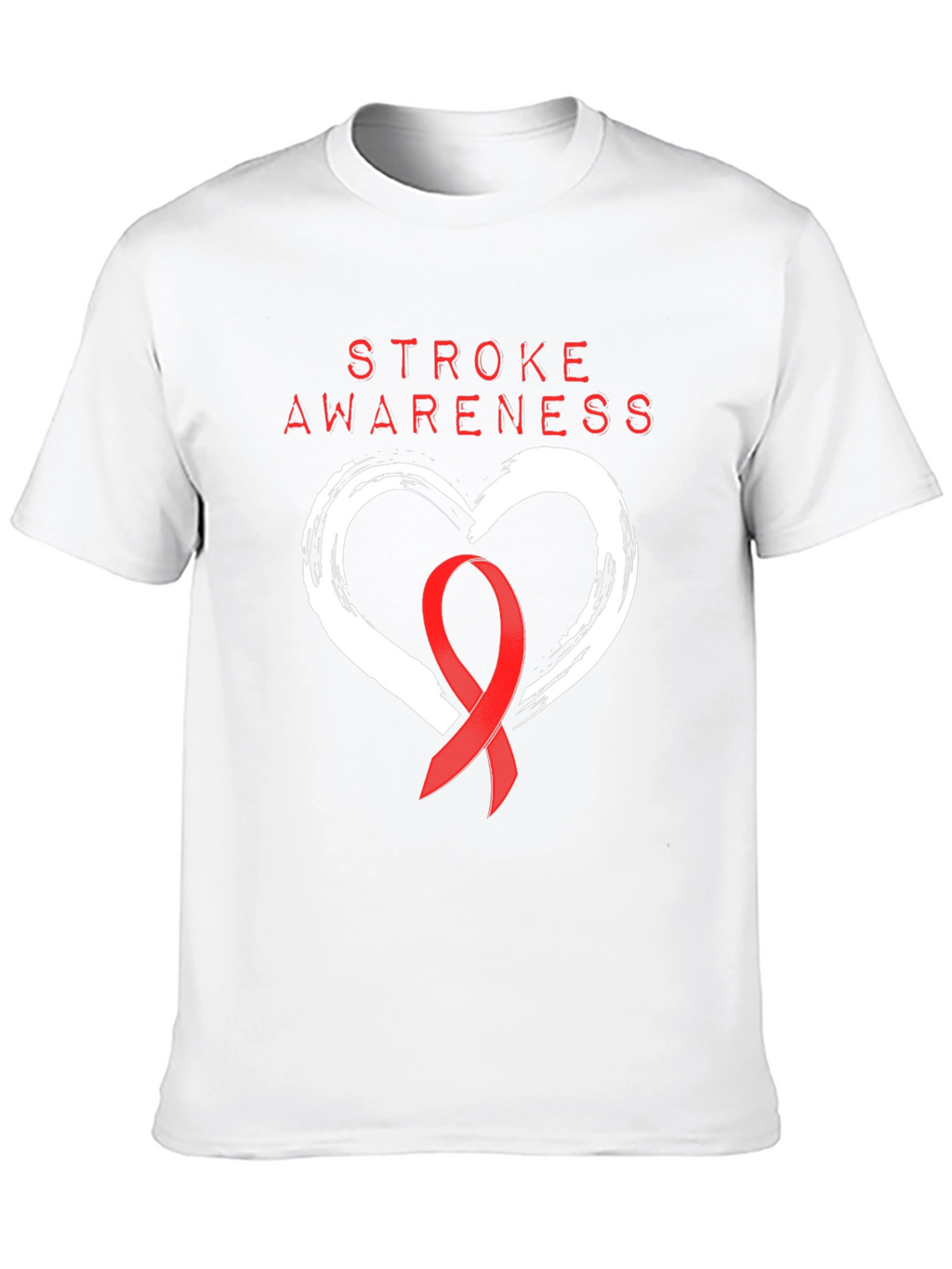 Stroke Awareness T-Shirt - Heart Ribbon Graphic