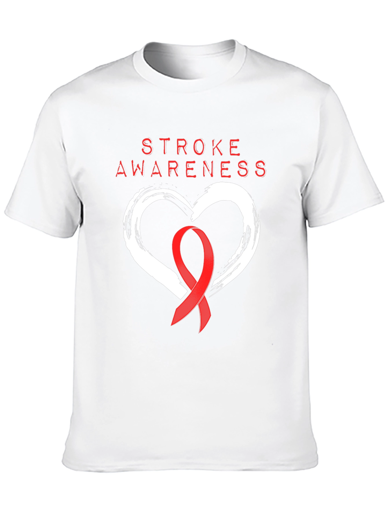 Stroke Awareness T-Shirt - Heart Ribbon Graphic