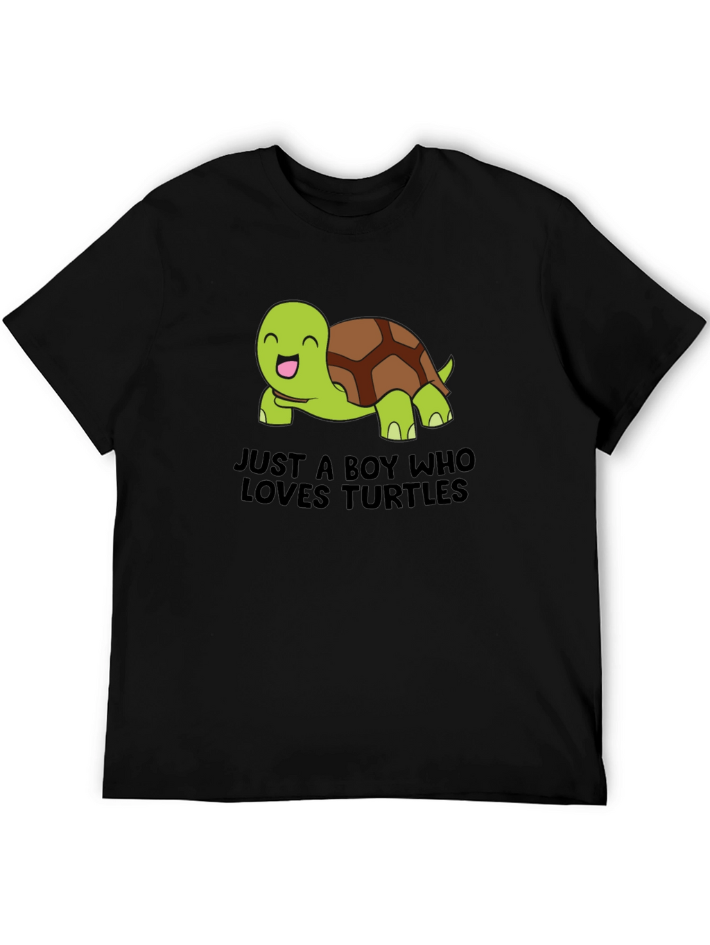 Boys Loves Turtles Graphic Tee - Black