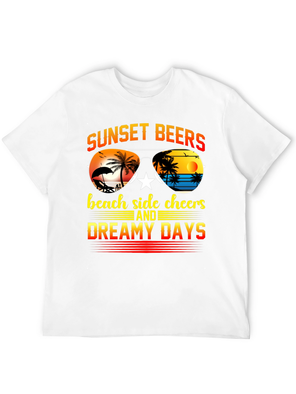 Sunset Beers Beach T-Shirt - Dreamy Days Tee
