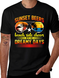 Sunset Beers Beach T-Shirt - Dreamy Days Tee