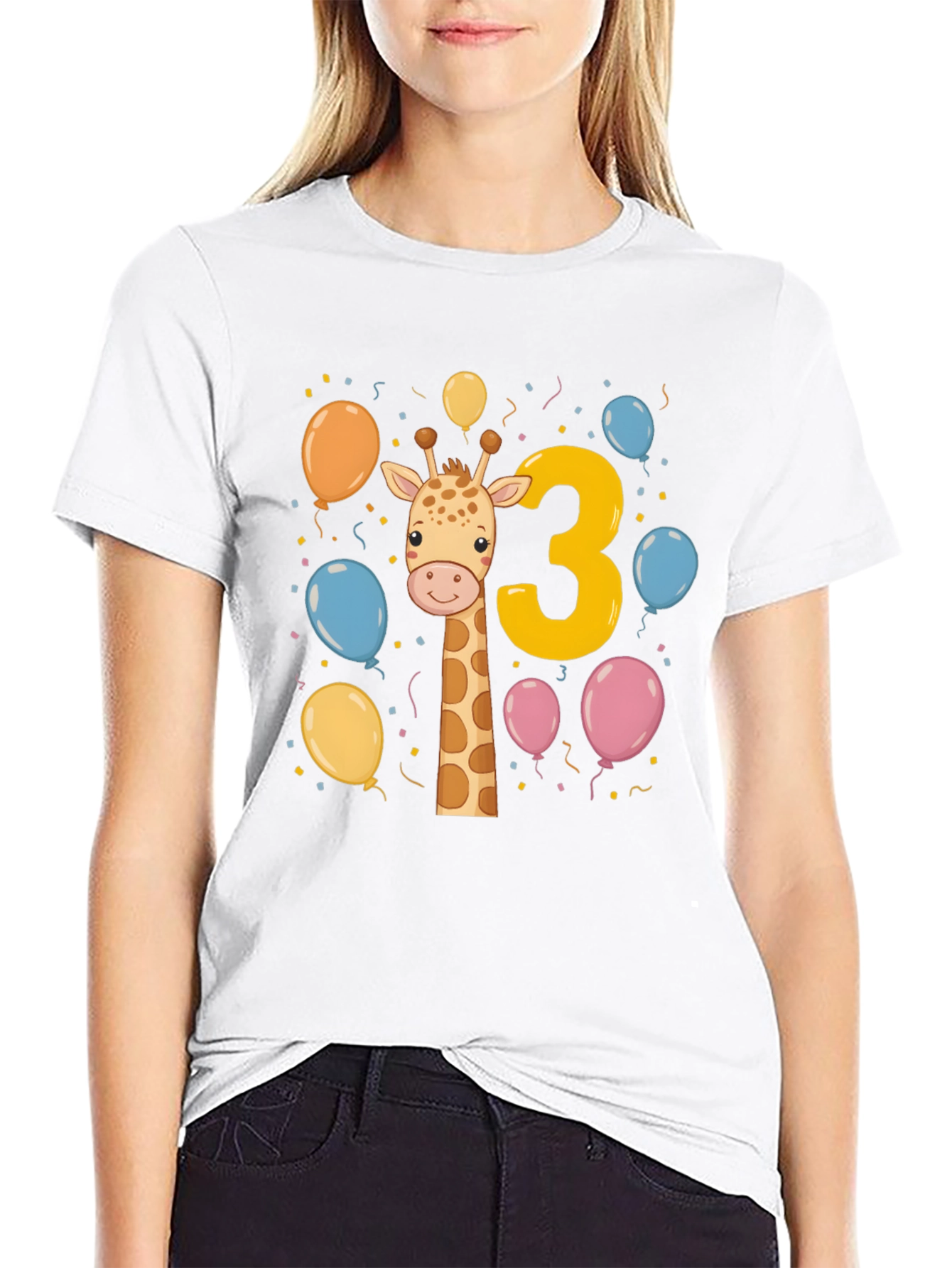 Giraffe 3rd Birthday Party T-Shirt