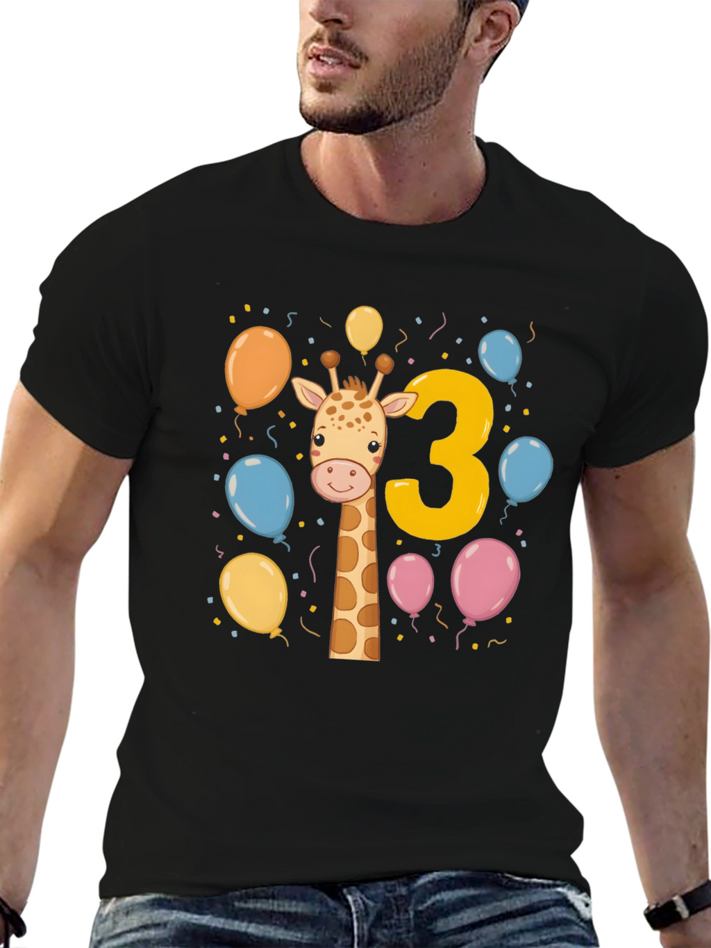 Giraffe 3rd Birthday Party T-Shirt