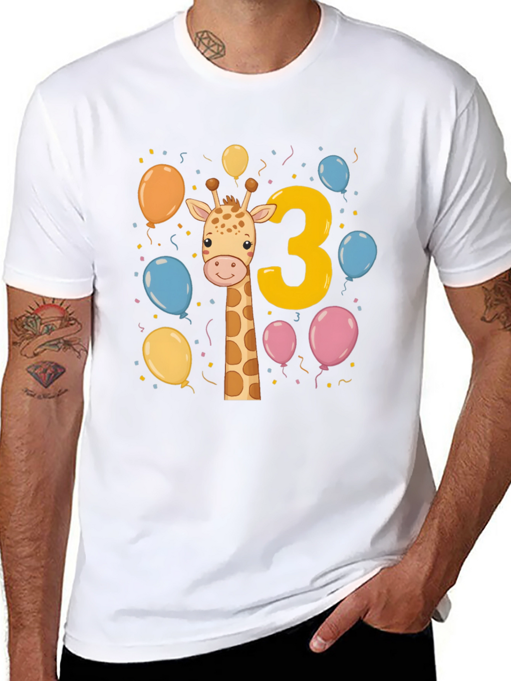Giraffe 3rd Birthday Party T-Shirt