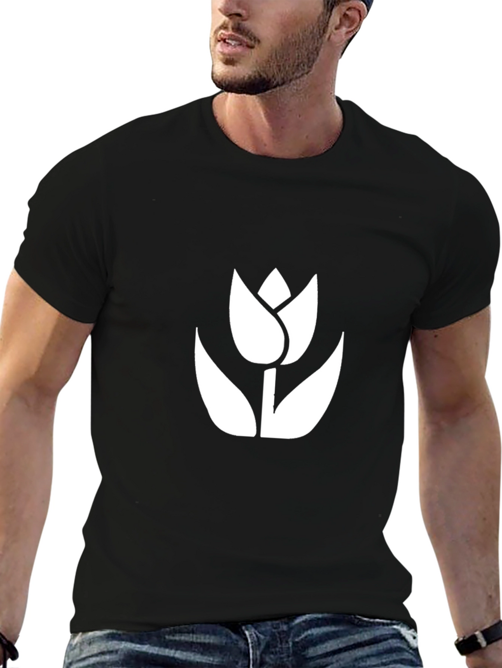 Tulip Graphic Tee - Modern Floral Design