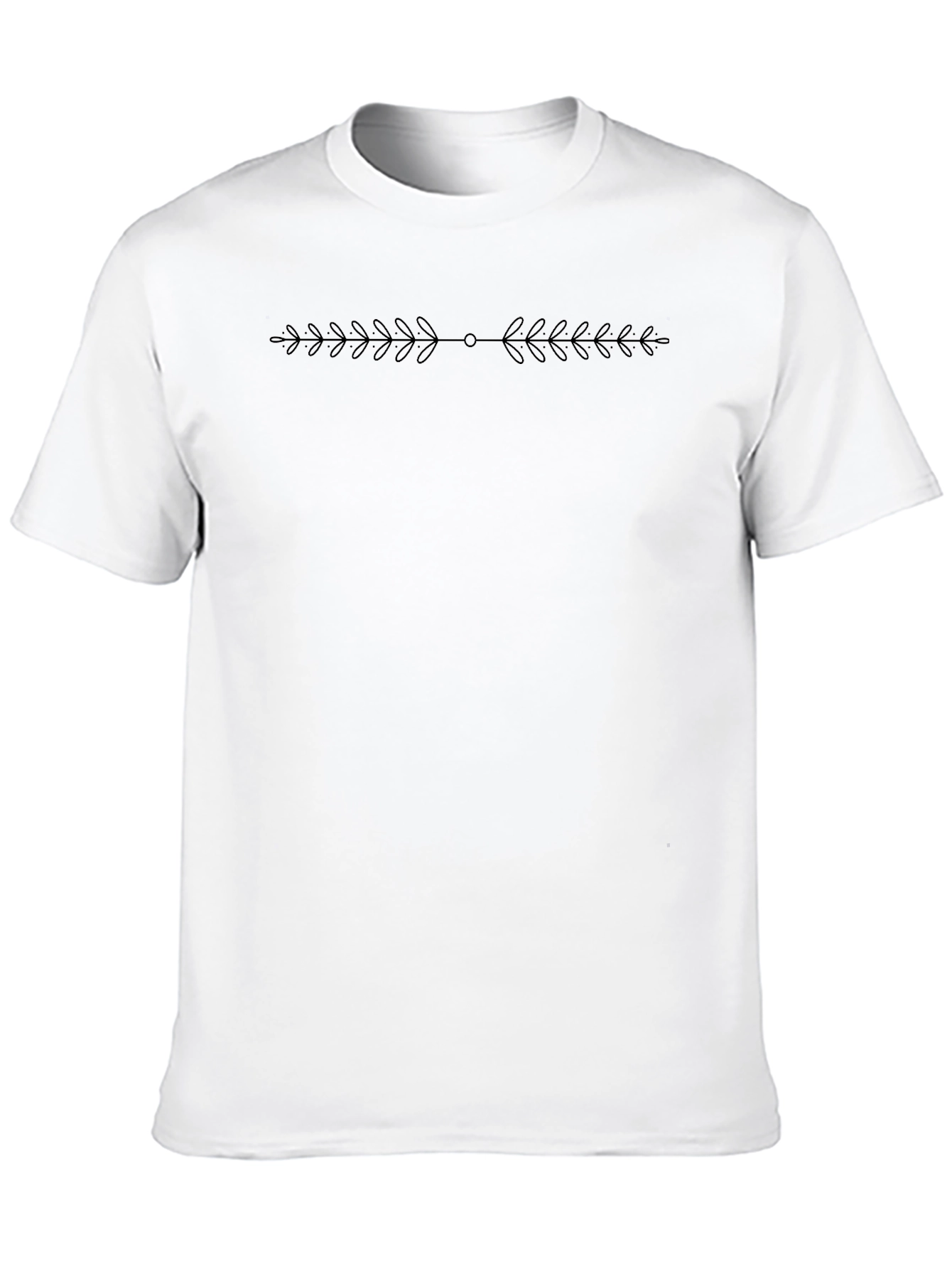 Black T-Shirt with Leaf Design