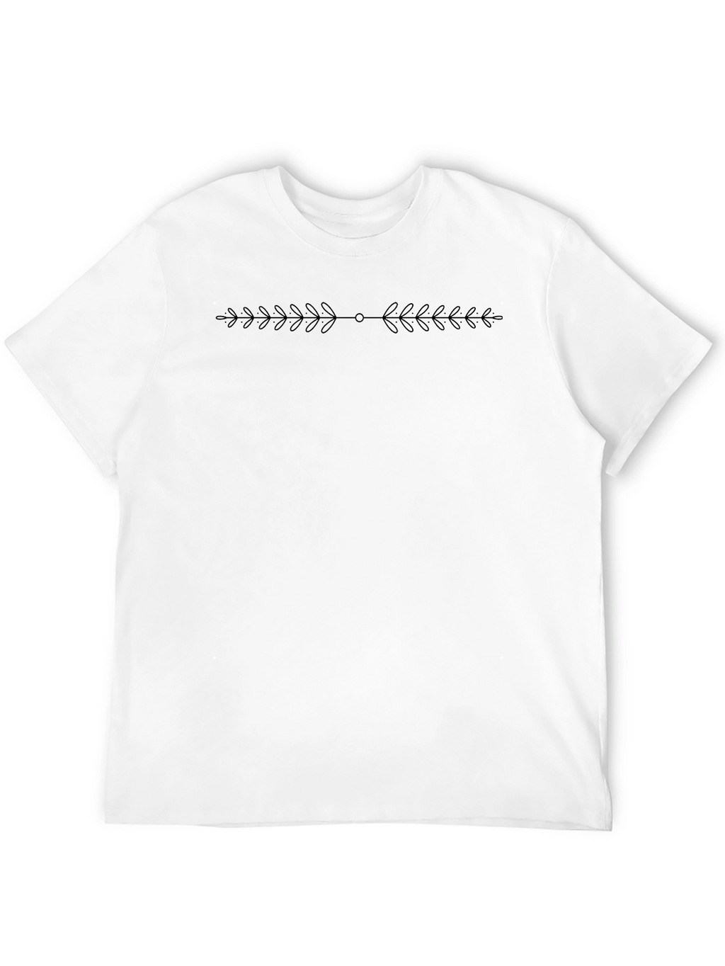 Black T-Shirt with Leaf Design