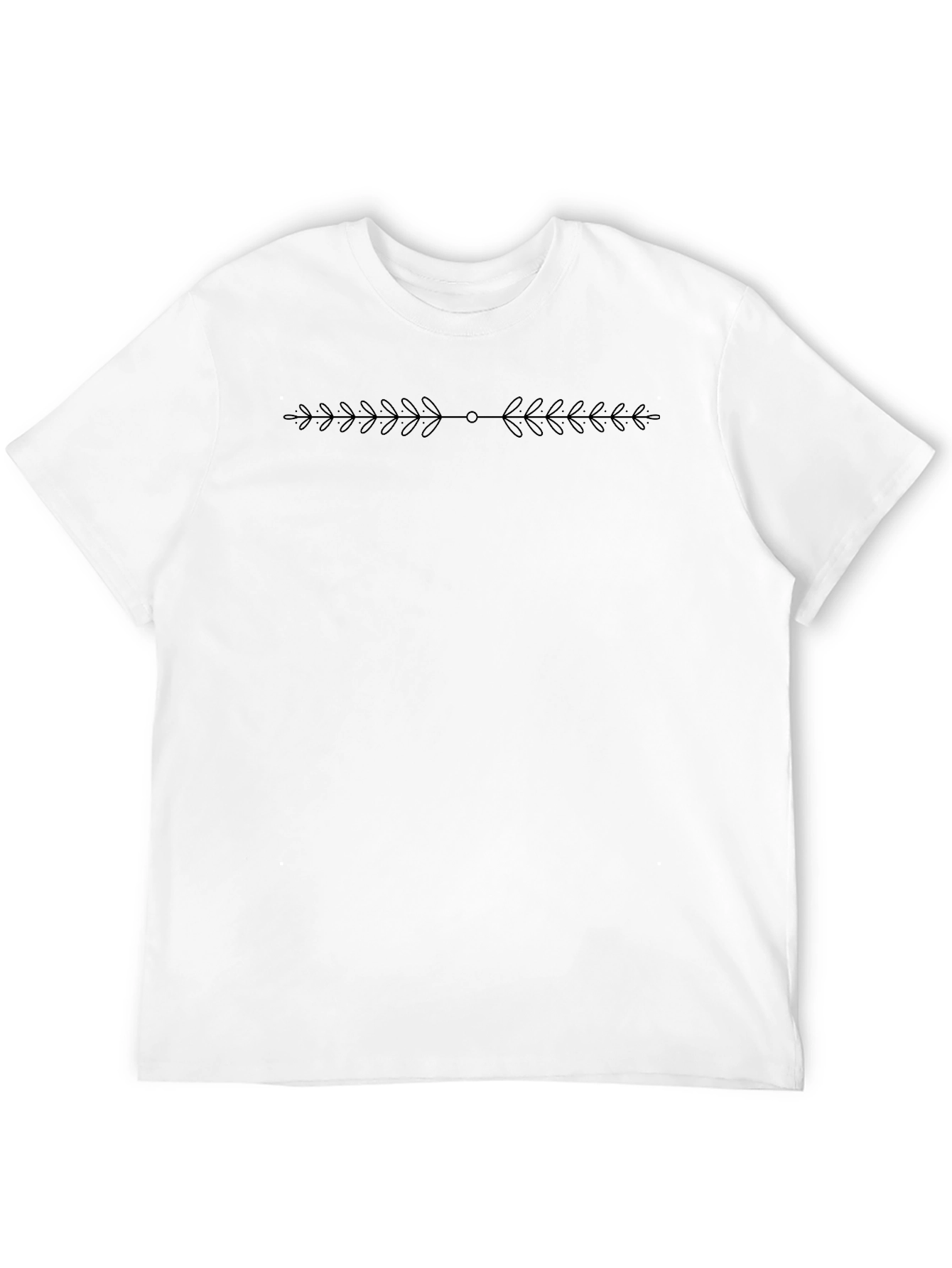 Black T-Shirt with Leaf Design