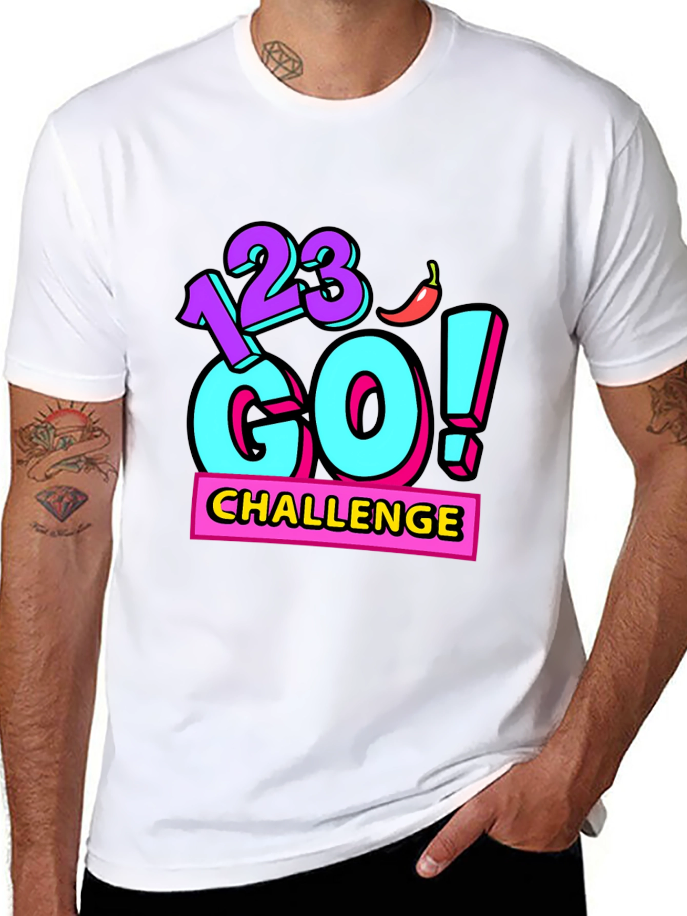123 Go! Challenge Graphic Tee - Black Cotton Blend
