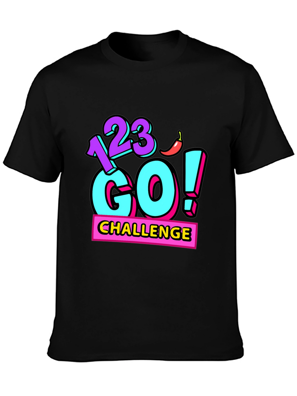 123 Go! Challenge Graphic Tee - Black Cotton Blend