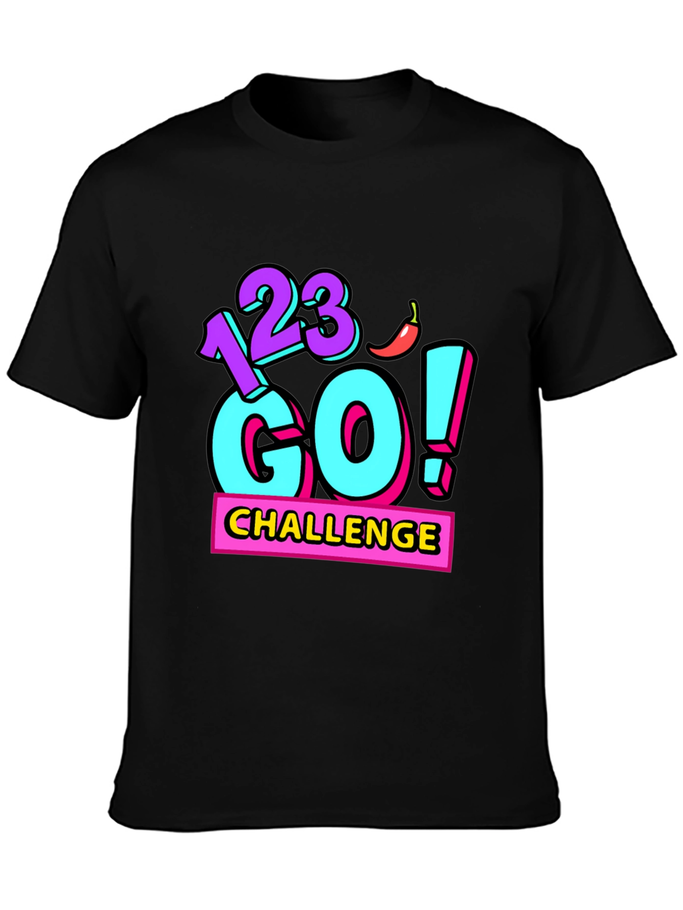 123 Go! Challenge Graphic Tee - Black Cotton Blend