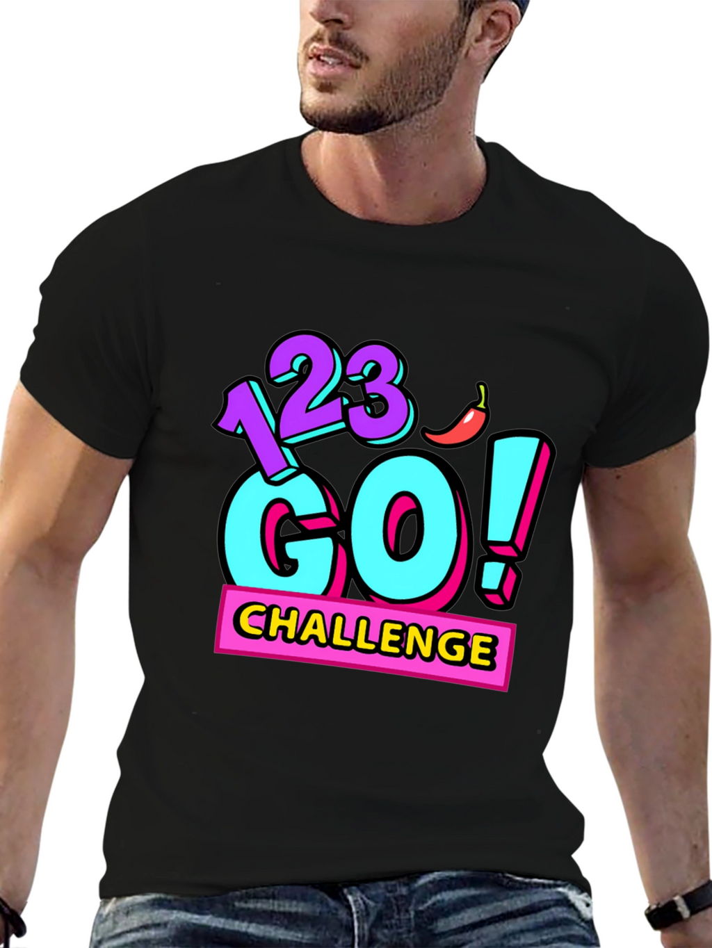 123 Go! Challenge Graphic Tee - Black Cotton Blend