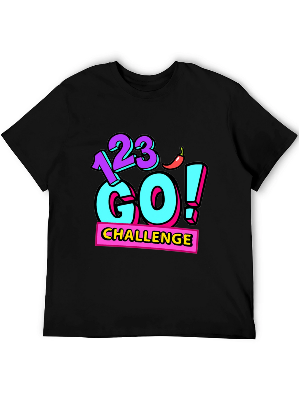 123 Go! Challenge Graphic Tee - Black Cotton Blend