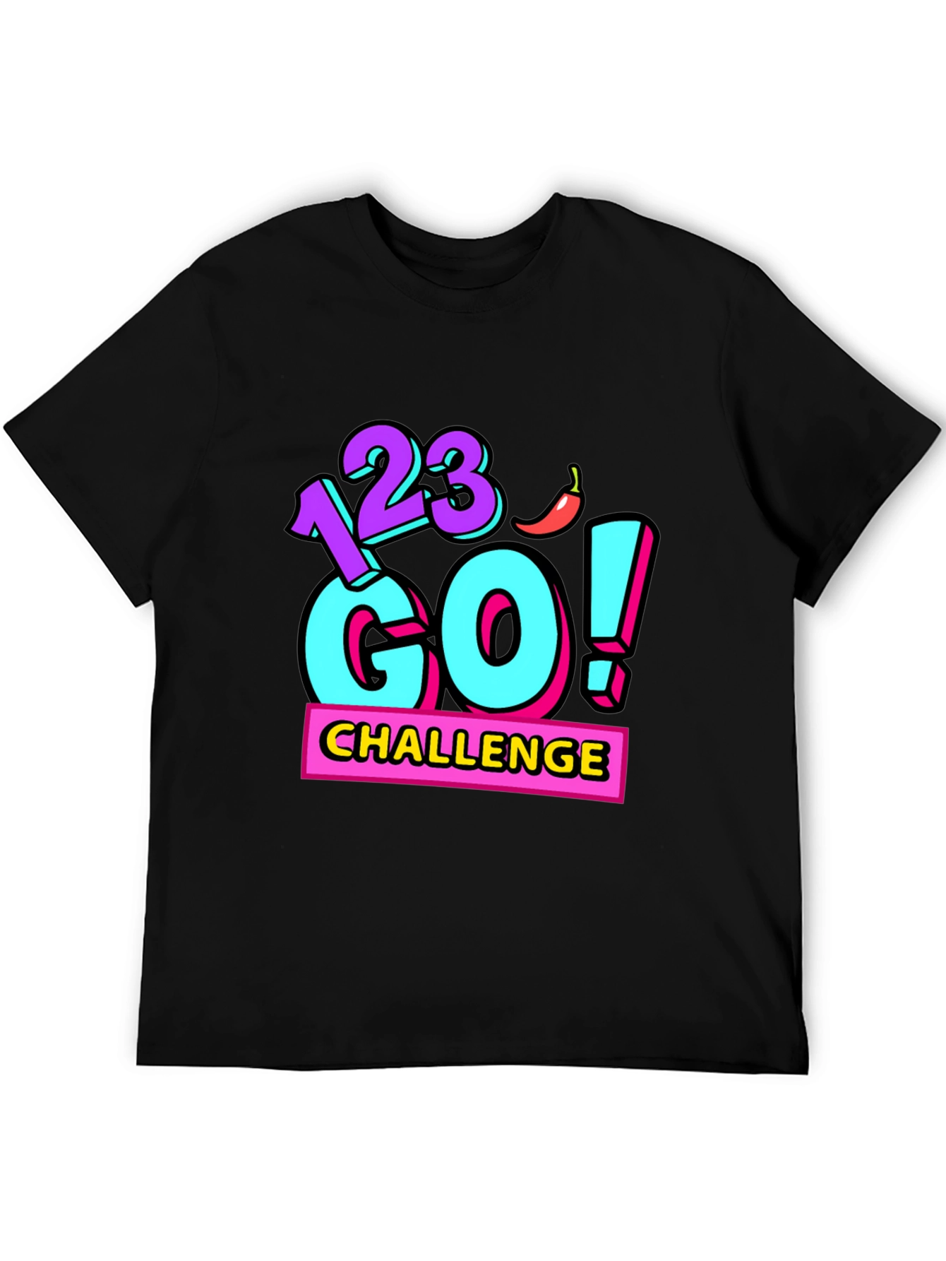 123 Go! Challenge Graphic Tee - Black Cotton Blend