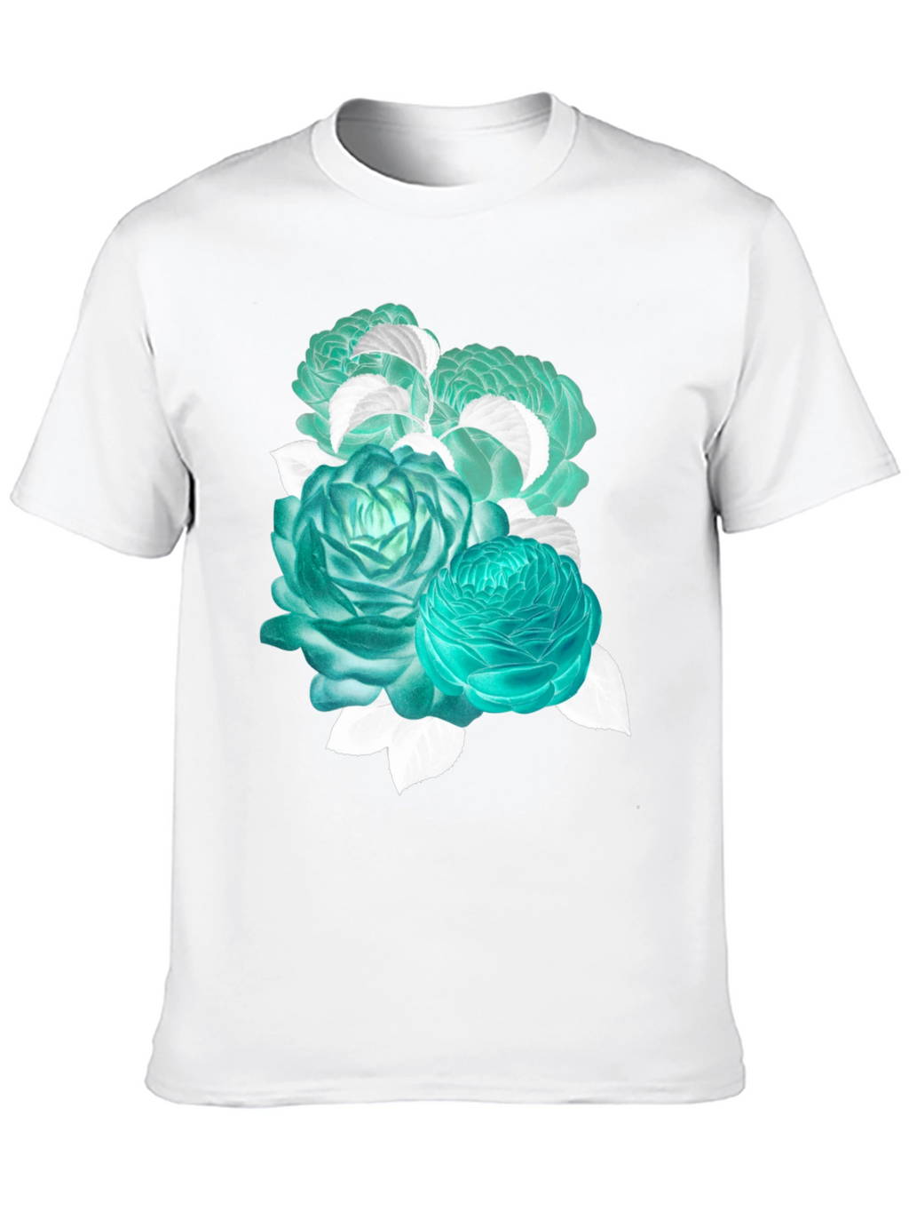 Floral Graphic Tee - Stylish Black Cotton T-Shirt