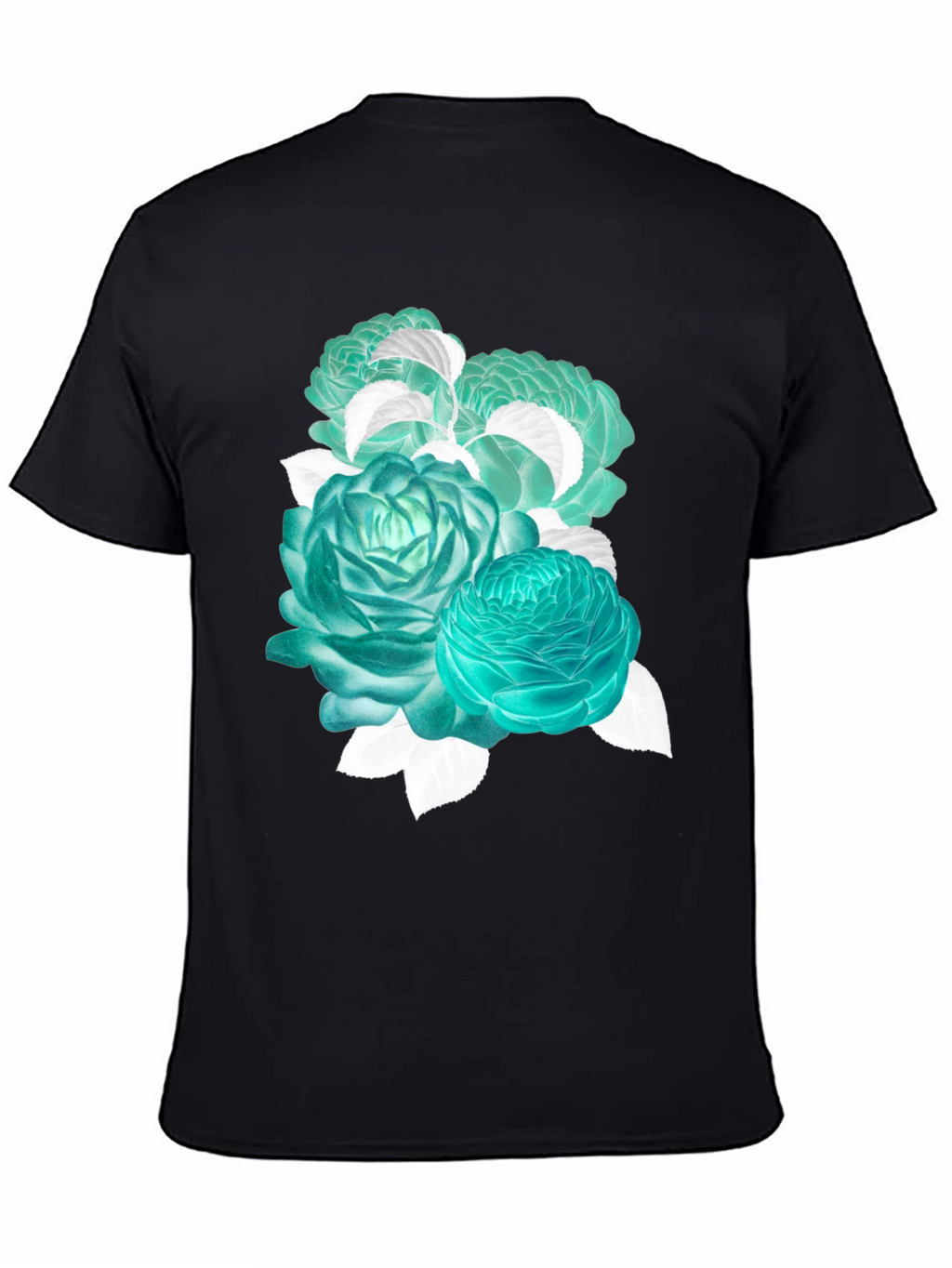 Floral Graphic Tee - Stylish Black Cotton T-Shirt