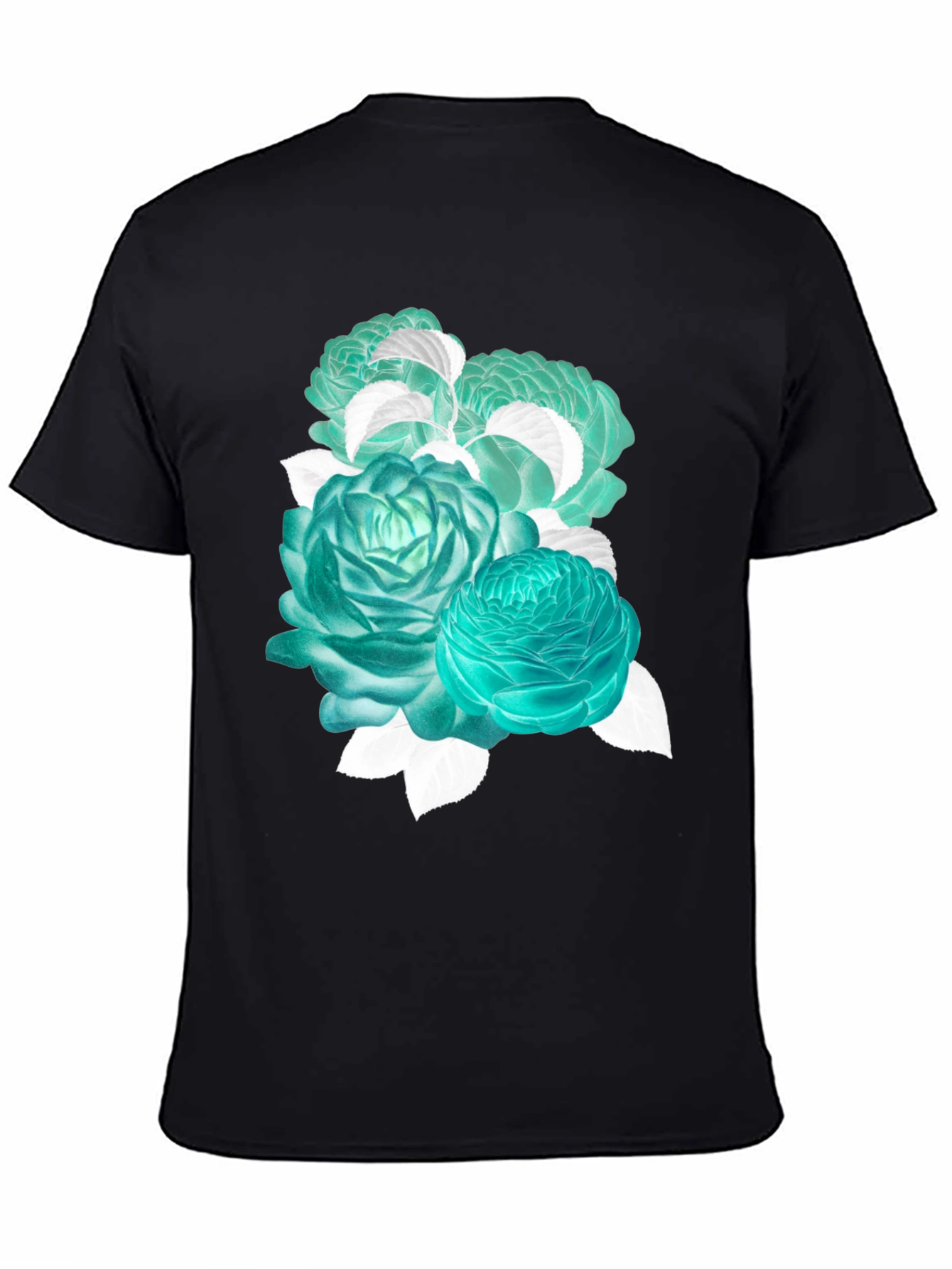 Floral Graphic Tee - Stylish Black Cotton T-Shirt