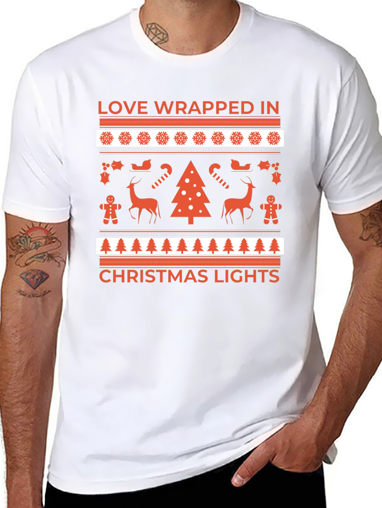 Love Wrapped Christmas Lights T-Shirt