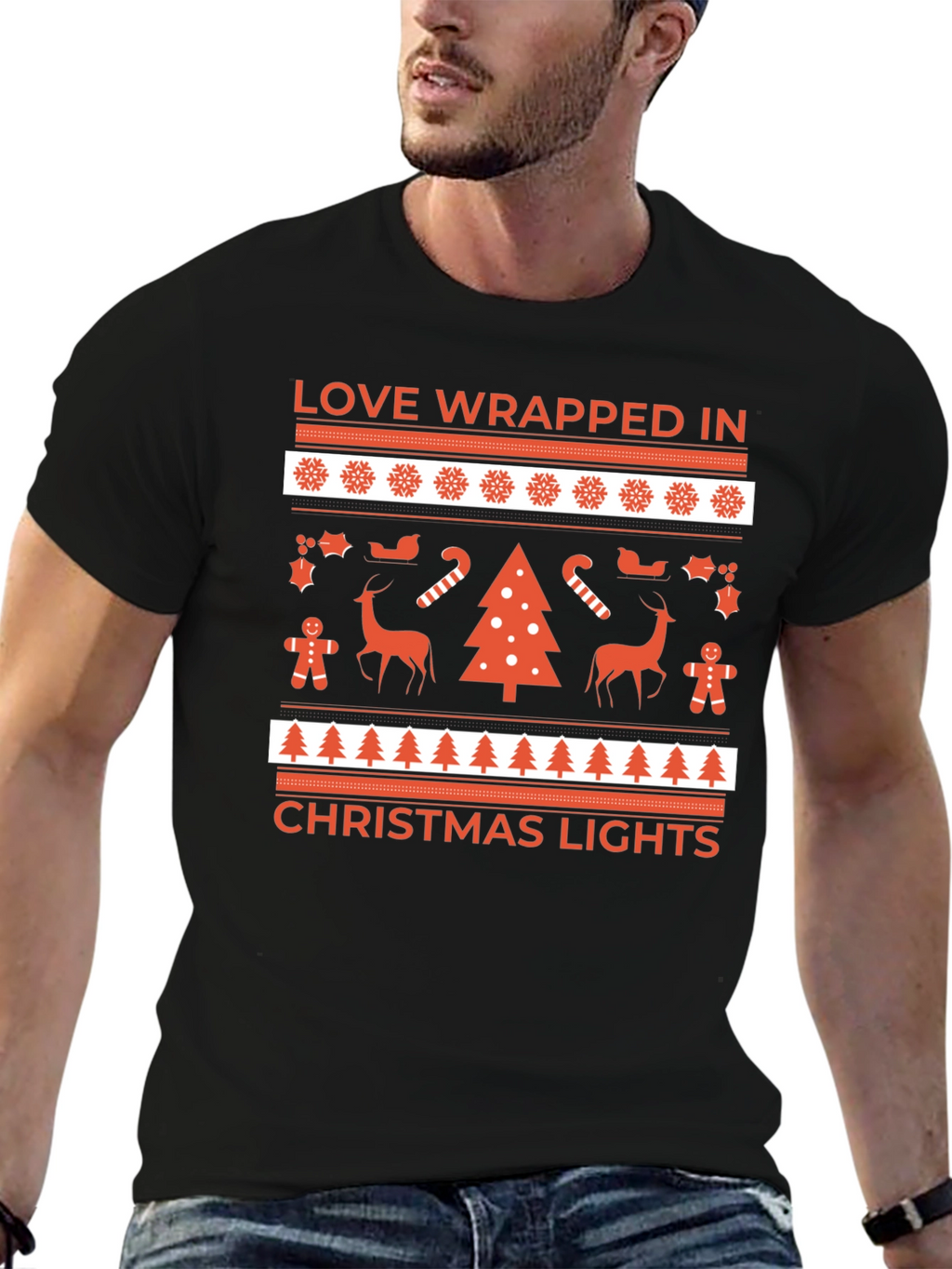 Love Wrapped Christmas Lights T-Shirt