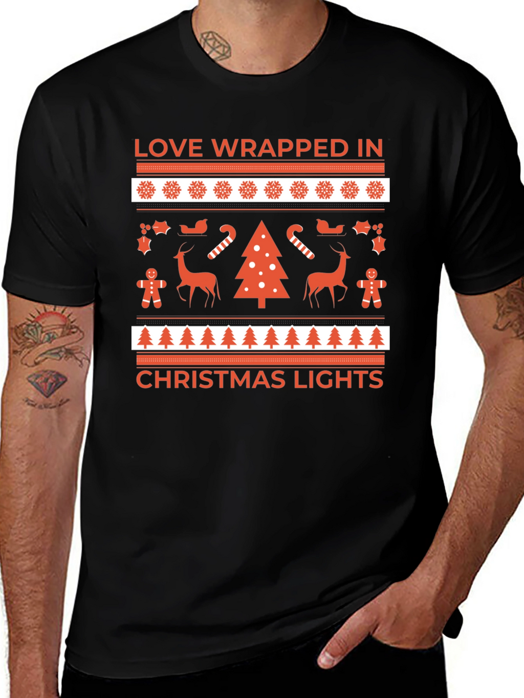 Love Wrapped Christmas Lights T-Shirt