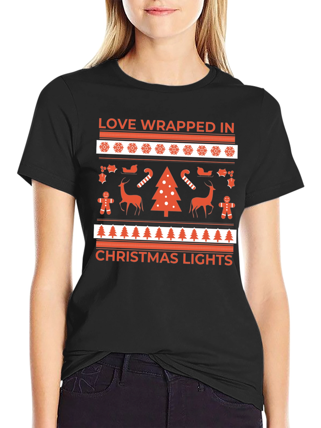 Love Wrapped Christmas Lights T-Shirt