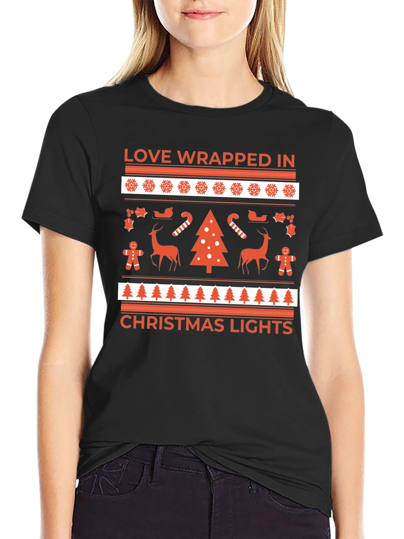 Love Wrapped Christmas Lights T-Shirt
