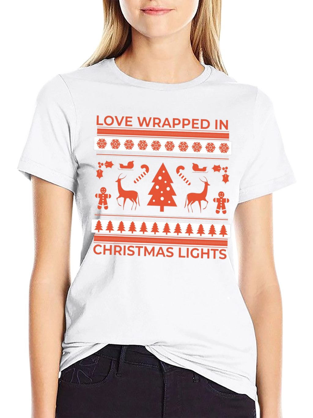Love Wrapped Christmas Lights T-Shirt