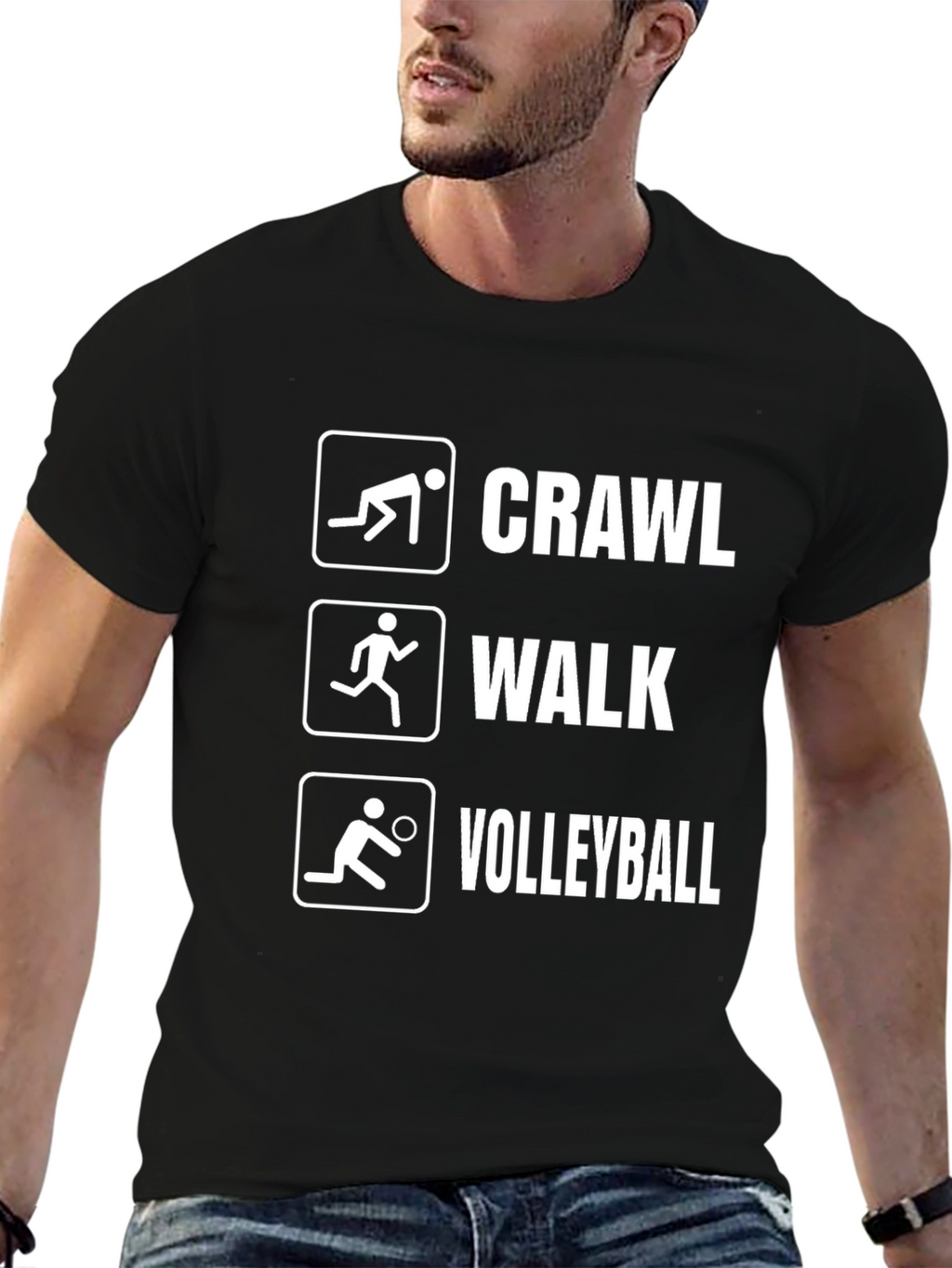 Crawl Walk Volleyball Graphic T-Shirt