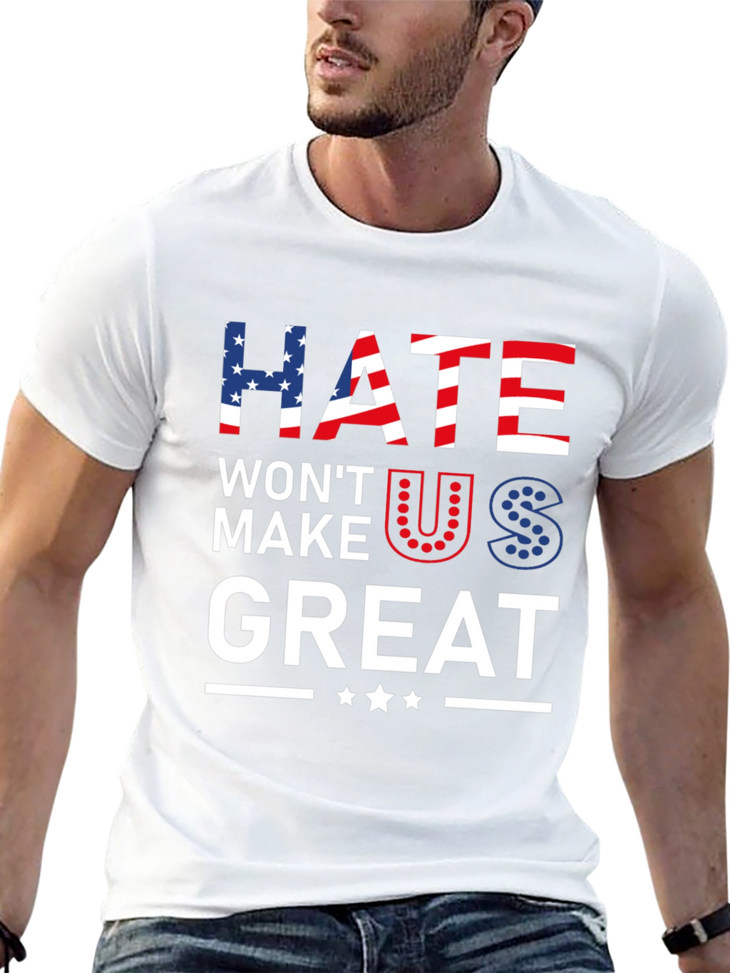 Hate Wont Make Us Great Patriotic Graphic Tee