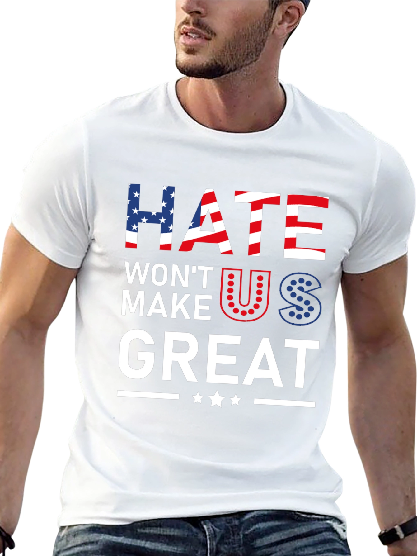 Hate Wont Make Us Great Patriotic Graphic Tee