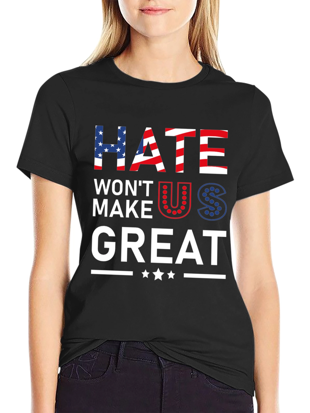 Hate Wont Make Us Great Patriotic Graphic Tee
