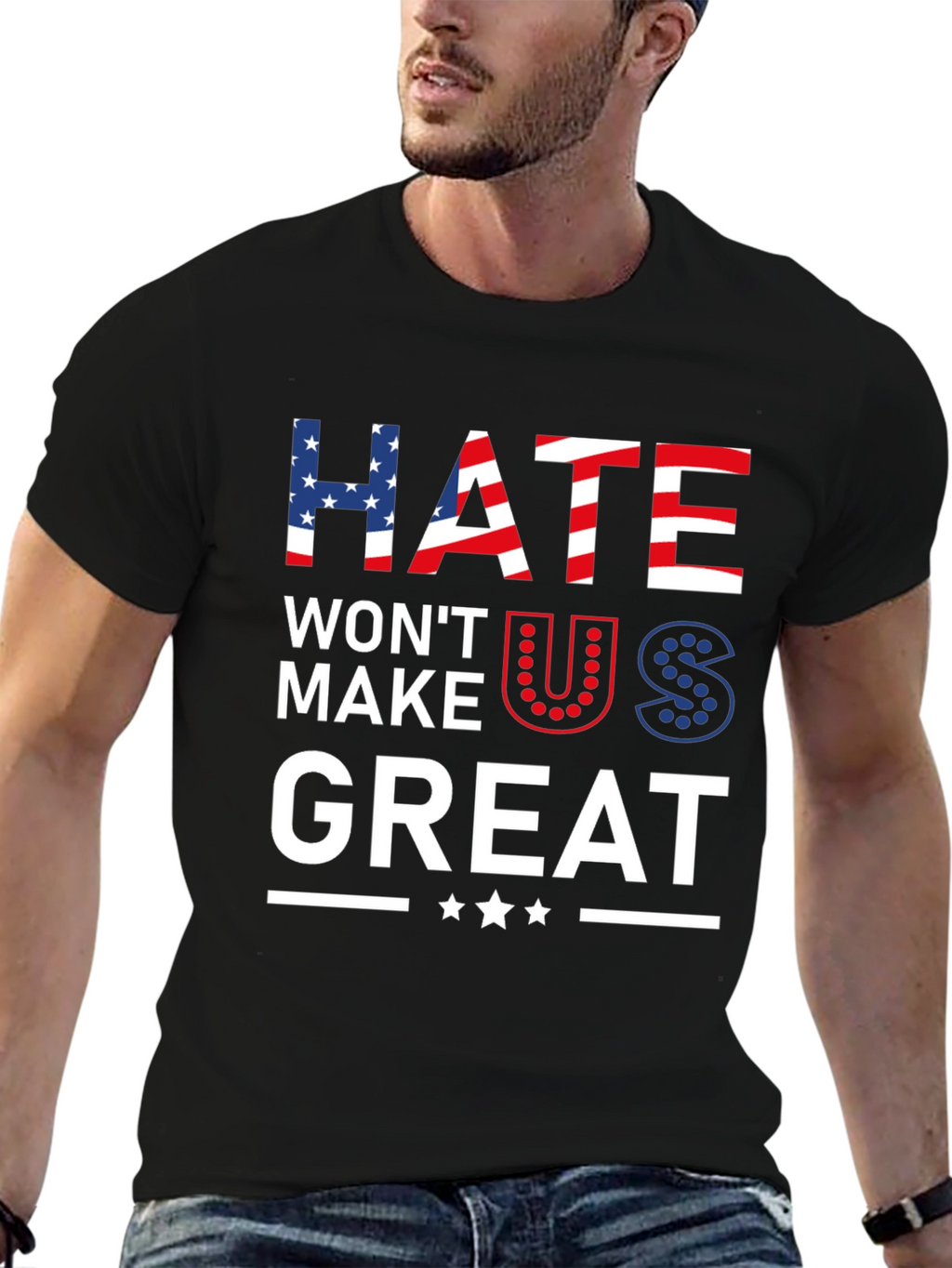 Hate Wont Make Us Great Patriotic Graphic Tee