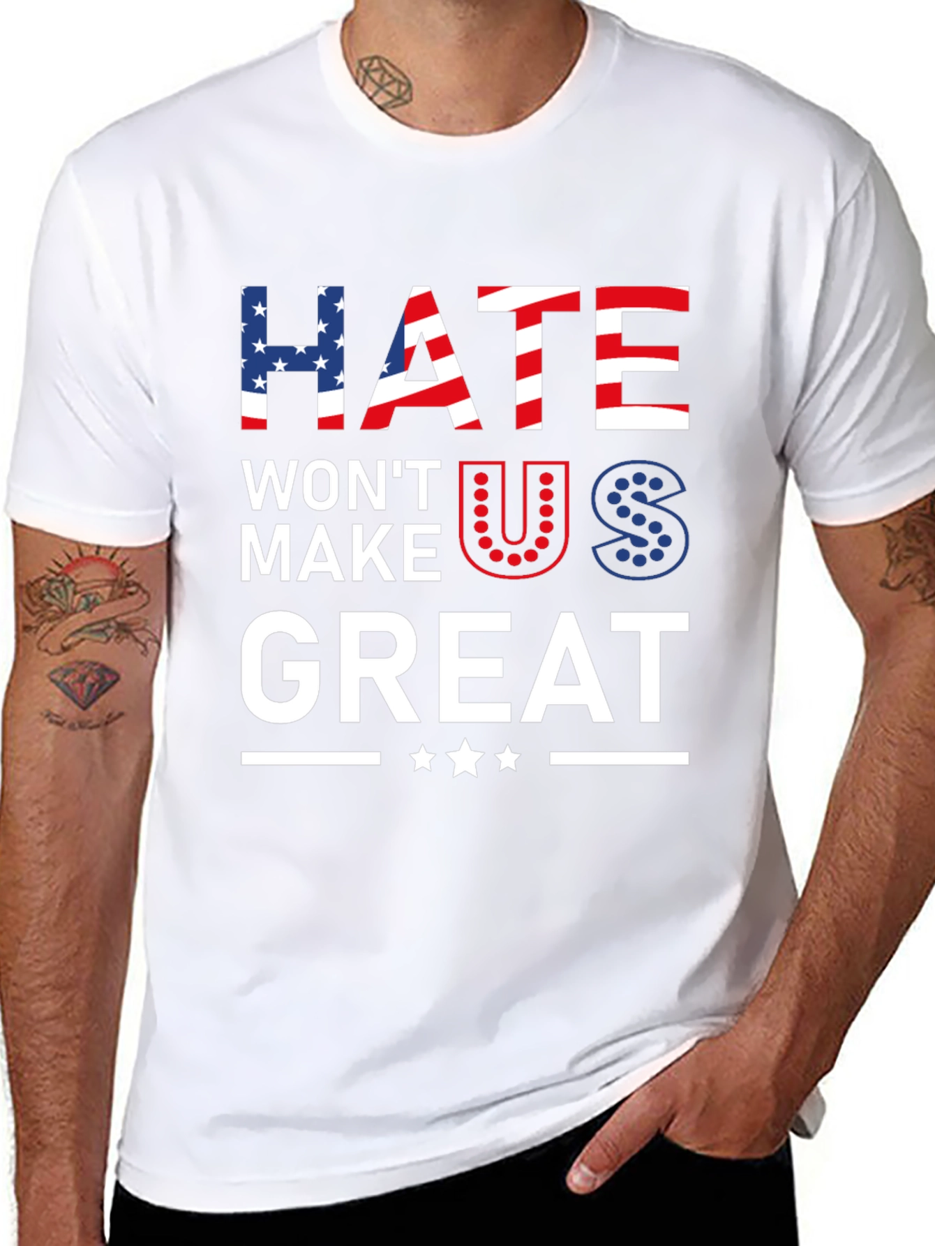 Hate Wont Make Us Great Patriotic Graphic Tee