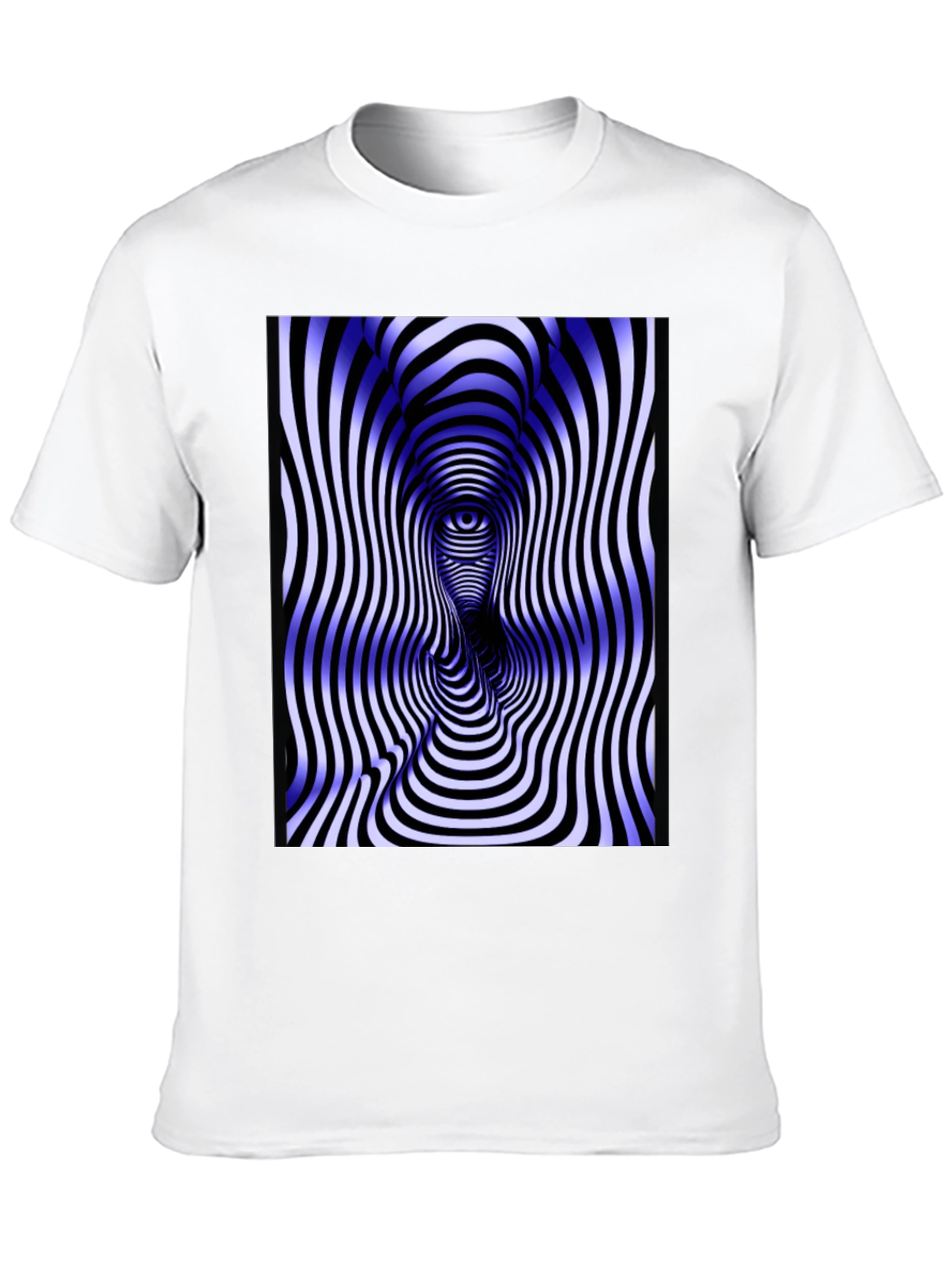 Optical Illusion Face Tee - Black Graphic T-Shirt