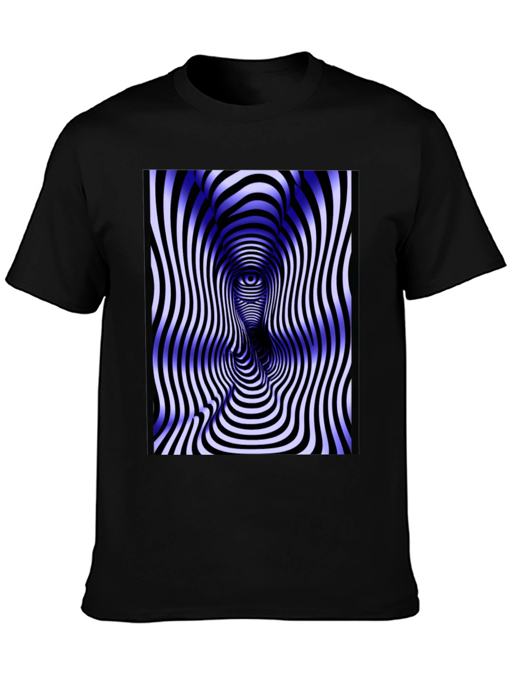 Optical Illusion Face Tee - Black Graphic T-Shirt