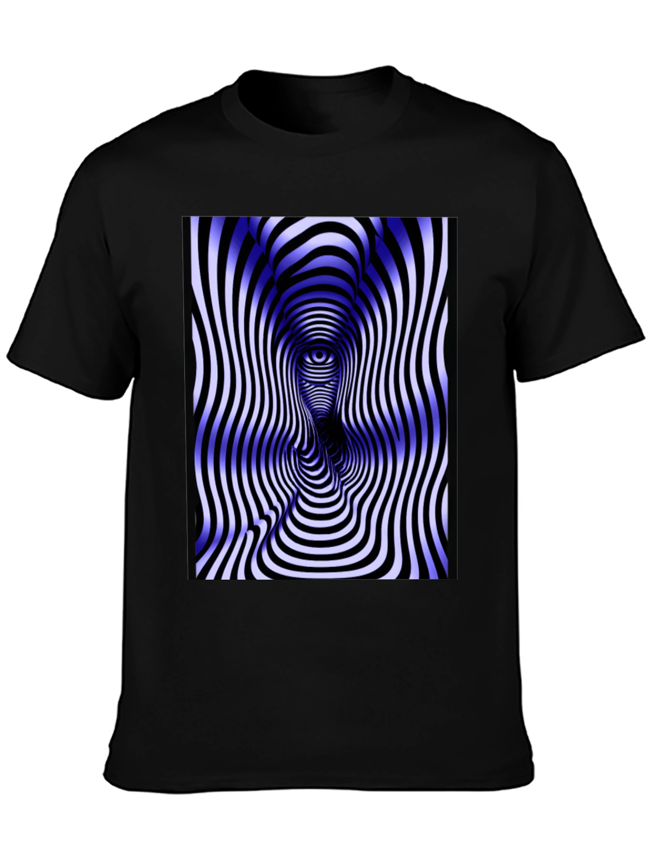 Optical Illusion Face Tee - Black Graphic T-Shirt