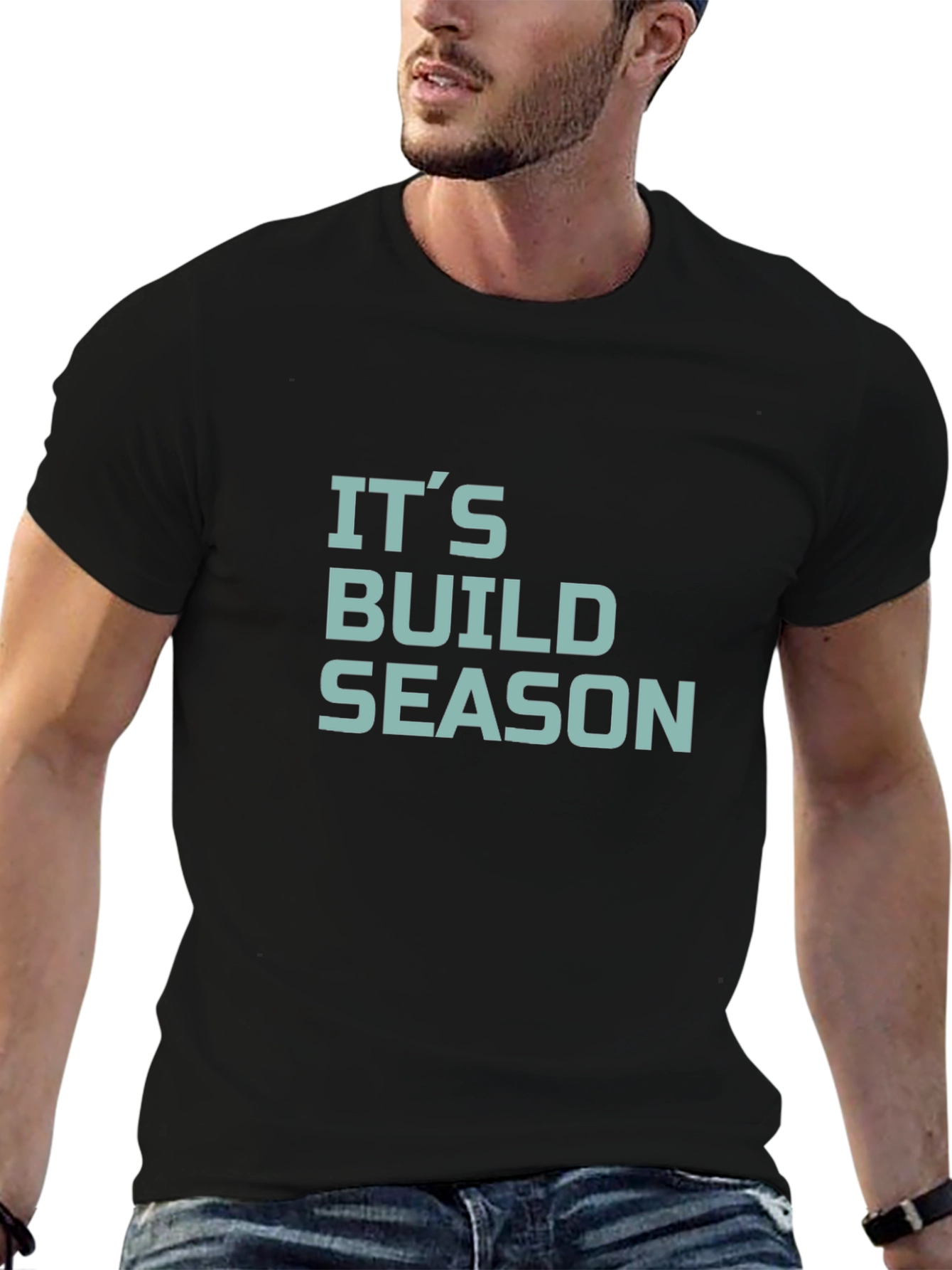 Its Build Season T-Shirt - Black Crew Neck Tee