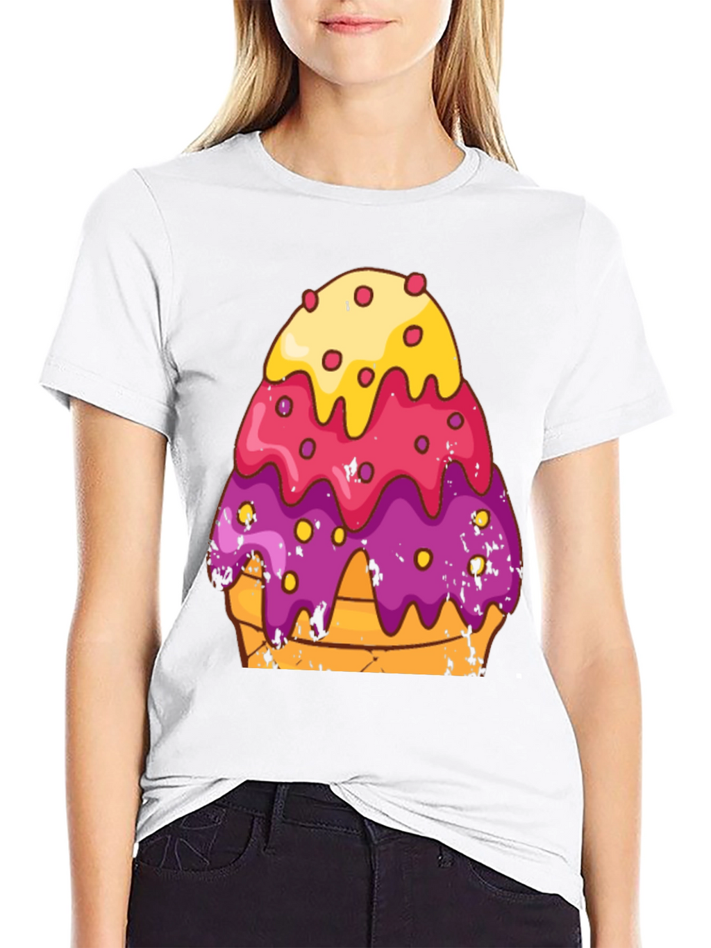 Cartoon Ice Cream Cone Graphic Tee