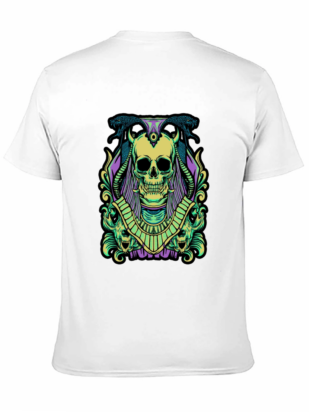 Skull & Snake Graphic Tee - Black Cotton