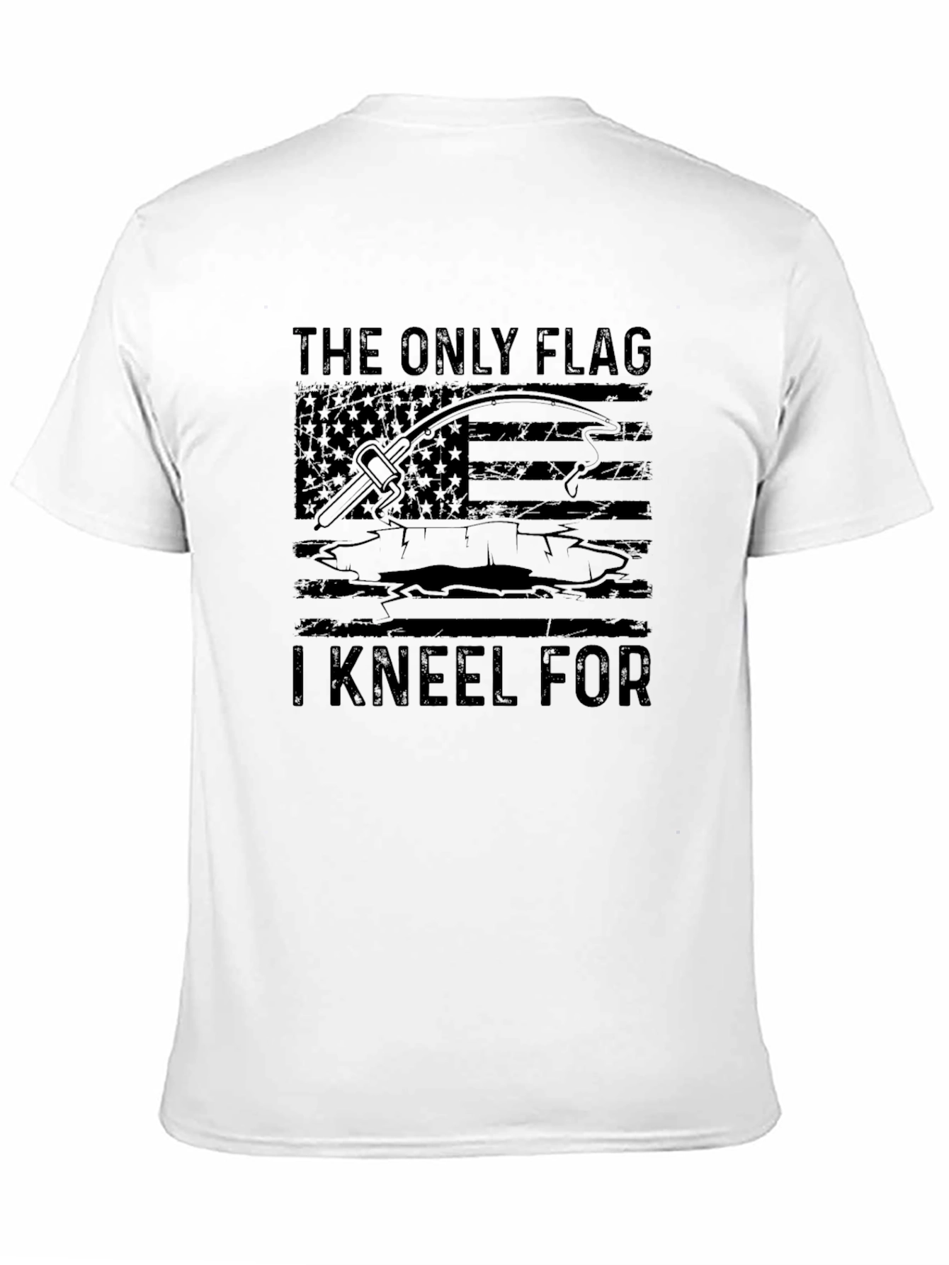 Fishing Flag Graphic Tee - Kneel For Fishing