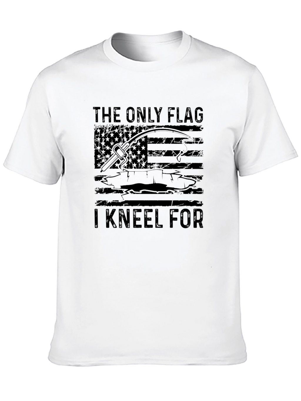 Fishing Flag Graphic Tee - Kneel For Fishing