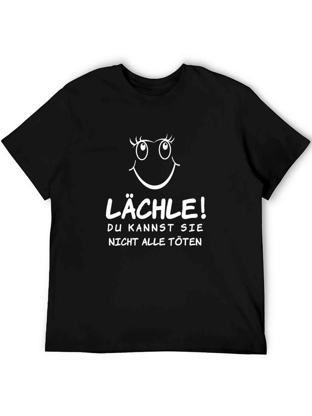 Lächle! Graphic Print Black T-Shirt