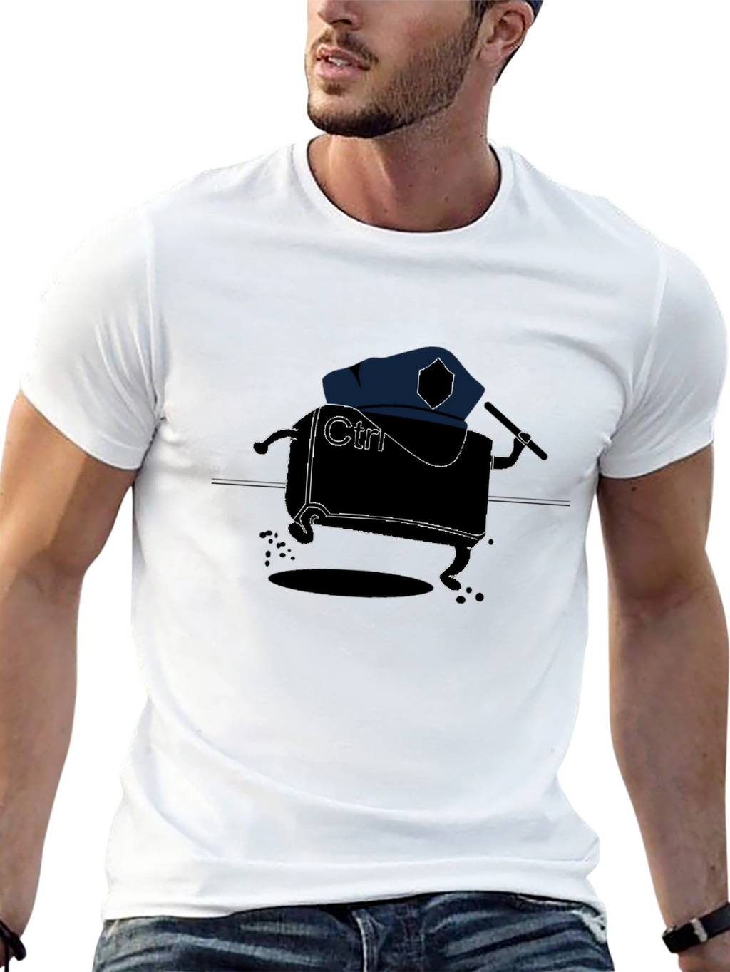 Ctrl Key Police T-Shirt - Funny Graphic Tee